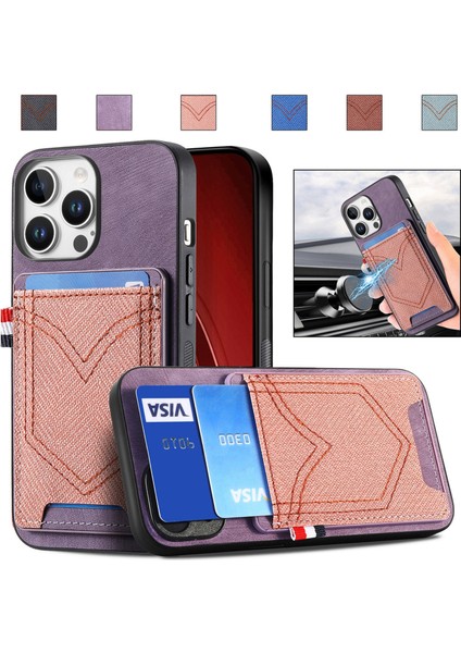 iPhone 16 Pro Max Için Retro Denim Telefon Kılıfı (Yurt Dışından)