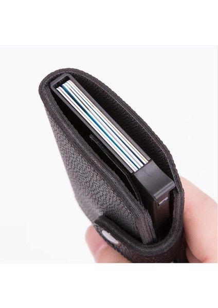 Gri 2020NEW Düğme Kredi Kartı Tutucu Rfid Engelleme Minimalist Cüzdan Pop-Up Güvenlik Kartı Kılıfı Ince Anti-Hırsızlık Kimlik Tutucu (Yurt Dışından) indirimleri