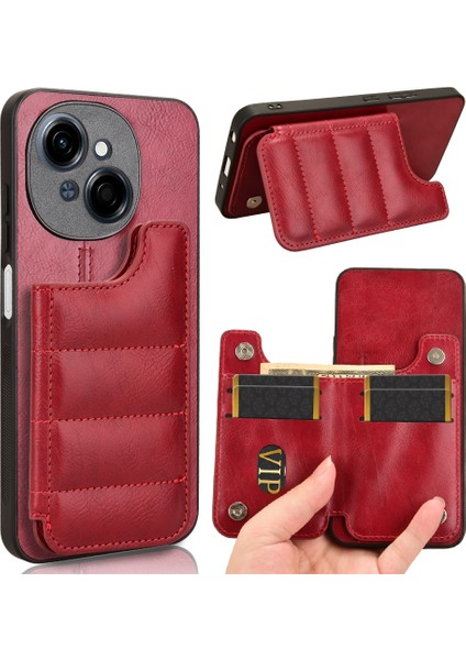 Tecno Spark Go 1 Için Inek Desenli Kart Çantası Telefon Kılıfı (Yurt Dışından)