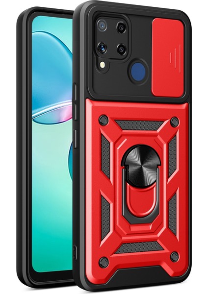 Realme C25 / C15 Için Kayar Kamera Tasarım Kılıfı (Yurt Dışından)