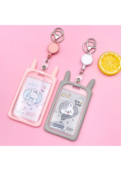 Dize A25 Sevimli Tavşan Kulak Plastik Kart Sahibinin Karikatür Kimlik Kartı Kol Okul Kırtasiye Öğrenci Otobüs Kartı Durumda Anahtarlık ile Noel Hediyesi (Yurt Dışından) indirimleri