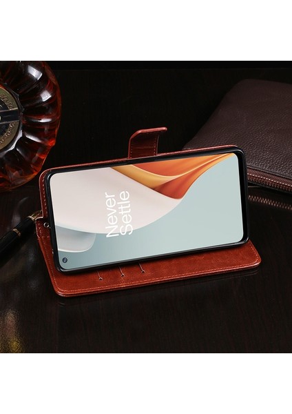 Oneplus Nord N100 Için Idewei Crazy Horse Doku Pu Kılıf (Yurt Dışından) fırsatları