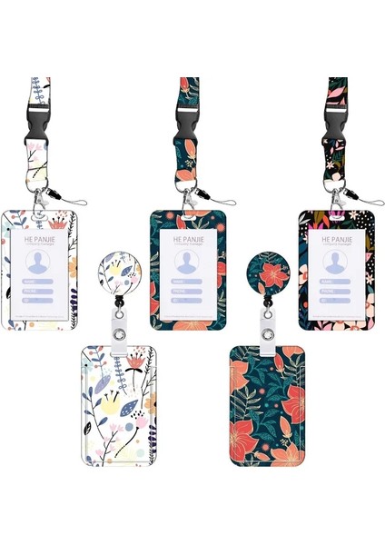 19 1 Takım Çiçekler Kadın Çalışma Kartı Tutucu Adı Kimlik Kartı Kapağı Plastik Iş Kimlik Rozeti Kimlik Kartı Çantaları Iş Çantası ile Kordon (Yurt Dışından) modelleri