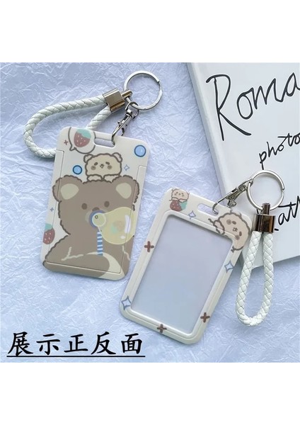 K Karikatür Kimlik Kartı Tutucu Öğrenci Otobüs Kartı Durumda Rozet Kartları Kapak Hayvan Baskılı Kadın Kredi Kartı Tutucu El Halat Kordon (Yurt Dışından)