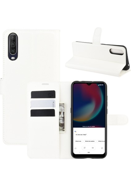 Wiko View 4/4 Lite Için Litchi Doku Çevirme Koruyucu Kılıf Wiko View 4/4 Lite Için (Yurt Dışından)