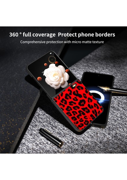 Honor Magic V Flip Için Siyah Kenar Leopar Kılıf (Yurt Dışından) indirimleri