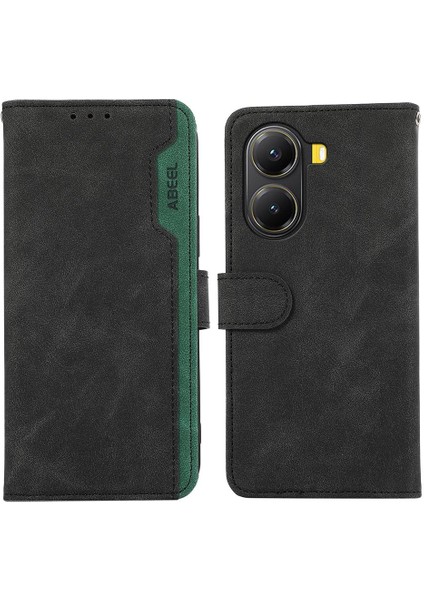 Xiaomi Poco X7 Pro Için Renk Bloğu Rfıd Pu Kılıf (Yurt Dışından)
