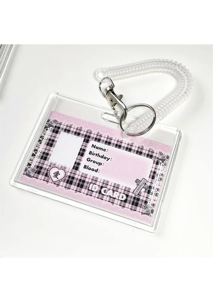 B Akrilik Şeffaf Çift Kart Koruyucu Kapak Elastik Anahtarlık Toplu Taşıma Kartı Küçük Kart Erişim Kontrol Kartı Kapağı (Yurt Dışından)