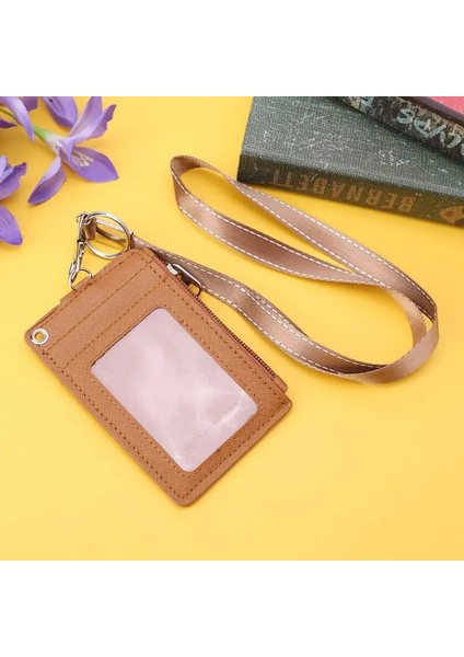 Sarı Moda Iş Kredi Kartı Kimlik Rozeti Bozuk Para Cüzdanı Tutucu Boyun Askısı Ipi Anahtarlık (Yurt Dışından) indirimleri