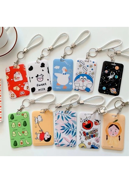 K Karikatür Kimlik Kartı Tutucu Öğrenci Otobüs Kartı Durumda Rozet Kartları Kapak Hayvan Baskılı Kadın Kredi Kartı Tutucu El Halat Kordon (Yurt Dışından) fiyatları