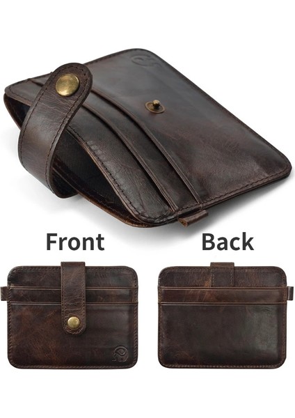 F 100% Dana Derisi Kredi Kartı Tutucu Kadın Erkek Mini Ince Cüzdan Küçük Bozuk Para Cüzdanı Banka Kimlik Kartı Durumda Paket Kese Kart Sahibinin (Yurt Dışından) indirimleri