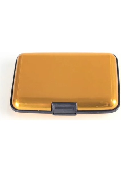 Altın Cep Iş Kimliği Kredi Kartları Cüzdan Tutucu Kılıf Alüminyum Metal Erkekler Su Geçirmez Iş Kimliği Kredi Kartı Cüzdanı Plastik Kese (Yurt Dışından)