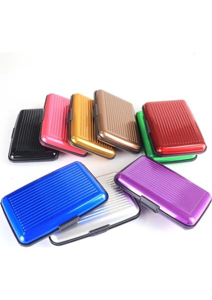 Altın Cep Iş Kimliği Kredi Kartları Cüzdan Tutucu Kılıf Alüminyum Metal Erkekler Su Geçirmez Iş Kimliği Kredi Kartı Cüzdanı Plastik Kese (Yurt Dışından) fırsatları