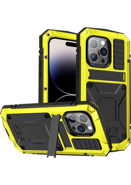 iPhone 14 Pro Max Için Metal + Silikon Koruyucu Kılıf (Yurt Dışından)