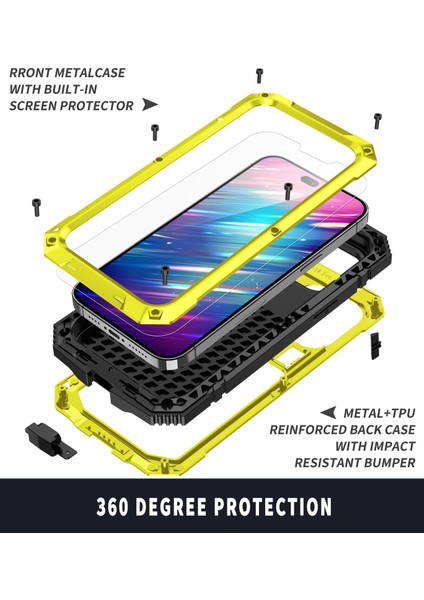 iPhone 14 Pro Max Için Metal + Silikon Koruyucu Kılıf (Yurt Dışından) indirimleri