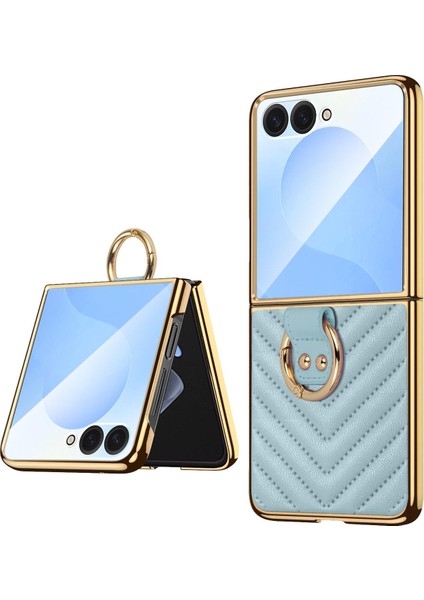Samsung Galaxy Z Flip7 Için Dream Metal Halka Pu Telefon Kılıfı (Yurt Dışından)