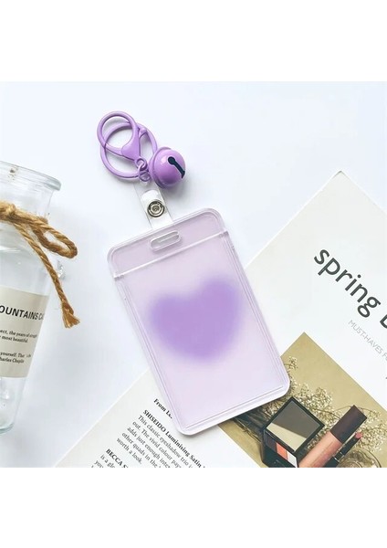 Çan Mor Aşk Desen Kart Kapağı Kadın Çocuklar Otobüs Kredi Kimlik Adı Iş Çalışma Bankası Kartı Rozeti Tutucu Su Geçirmez Koruyucu Kapak (Yurt Dışından)