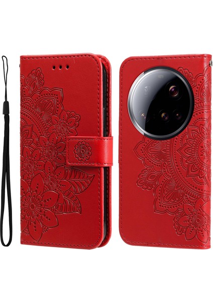 Xiaomi 15 Ultra Için Yedi Yapraklı Çiçekler Pu Kılıf (Yurt Dışından)