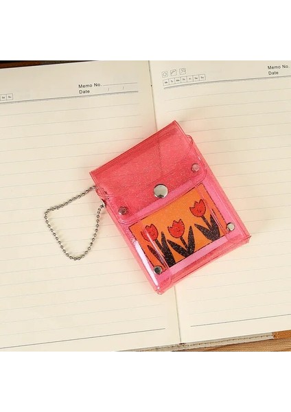 PINK10 7.5 cm Şeffaf Moda Bozuk Para Cüzdanı Kadın Pvc Temizle Kısa Çanta Glitter Cüzdan Bayanlar Jöle Çanta Kart Vaka Tutucu Bozuk Para Cüzdanı Pvc (Yurt Dışından)