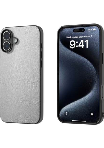iPhone 16 Için Pu Deri Telefon Kılıfı (Yurt Dışından)