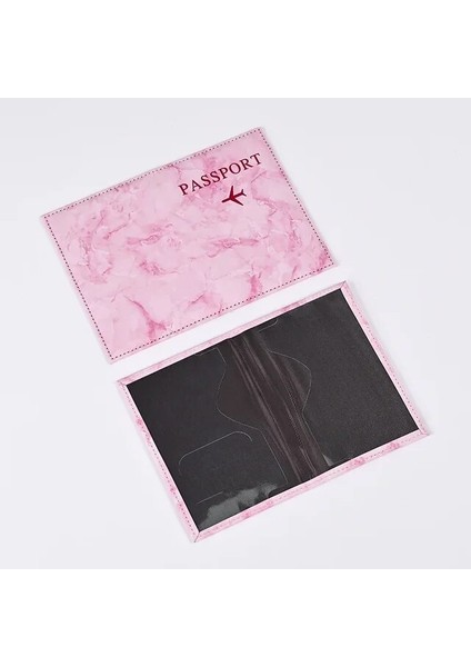 Pembe Seyahat Aksesuarları Vintage Mermer Pasaport Tutucu Seyahat Cüzdanı Mermer Pasaport Kılıfı Pasaport Pasaport Kapağı Kimlik Banka Kartı (Yurt Dışından)
