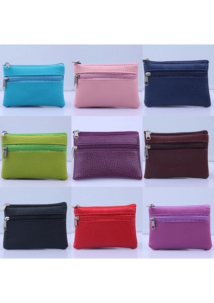 Stil 4 Moda Deri Kadın Cüzdan Debriyaj Bir/iki Zip Kadın Lychee Desen Küçük Bozuk Para Cüzdanı Yepyeni Taşınabilir Yumuşak Mini Kart Çantası (Yurt Dışından) fırsatları