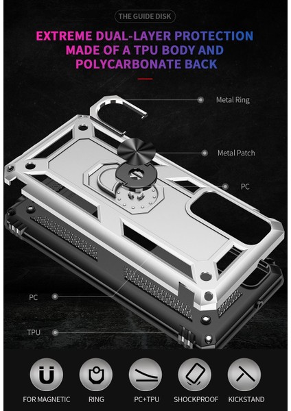 Huawei P Smart 2021 Için Darbeye Dayanıklı Tpu + Pc Kılıfı (Yurt Dışından) modelleri