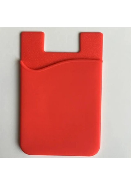 Kırmızı Silikon Telefon Kartı Tutucu Cüzdan Kılıfı Telefon Cüzdanı Kredi Kartı Tutucu Telefon Cebi Üzerinde Sopa Neredeyse Tüm Cep Telefonları (Yurt Dışından)