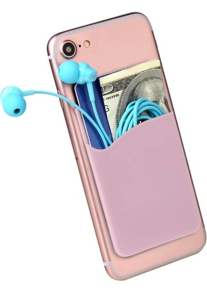 Kırmızı Silikon Telefon Kartı Tutucu Cüzdan Kılıfı Telefon Cüzdanı Kredi Kartı Tutucu Telefon Cebi Üzerinde Sopa Neredeyse Tüm Cep Telefonları (Yurt Dışından) fiyatları