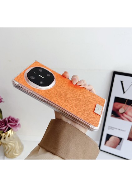 Huawei Mate X6 Için Şeffaf Kenar Litchi Doku Kılıfı (Yurt Dışından) modelleri