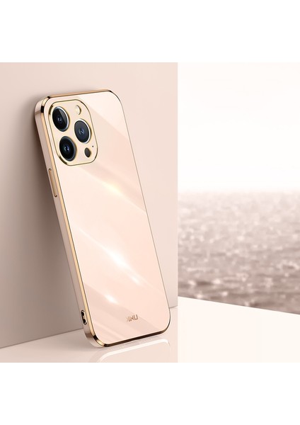 iPhone 14 Pro Max Için 6d Kaplama Altın Kenar Tpu Kılıf (Yurt Dışından)
