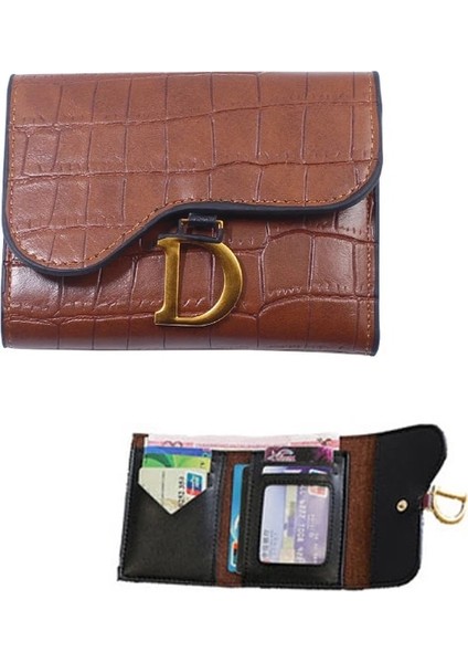 Stil D Kahverengi Kart Sahibi Banka Iş Kredi Kartı Tutucu Kimliği Kadın Cüzdan Küçük Madeni Para Çanta Durumda Bayan Belge Kapağı Mini Para Debriyaj Çanta (Yurt Dışından)