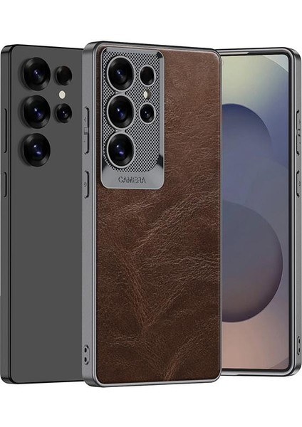 Samsung Galaxy S25 Ultra 5g Için Yağ Balmumu Deri Telefon Kılıfı (Yurt Dışından)