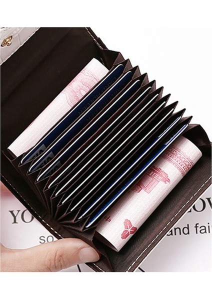 Stil D Kahverengi Kart Sahibi Banka Iş Kredi Kartı Tutucu Kimliği Kadın Cüzdan Küçük Madeni Para Çanta Durumda Bayan Belge Kapağı Mini Para Debriyaj Çanta (Yurt Dışından) modelleri