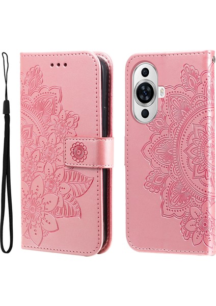 Huawei Nova 11 Için 7 Yapraklı Çiçek Deri Kılıf (Yurt Dışından)