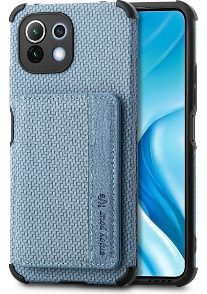 Xiaomi Mi 11 Lite Için Karbon Fiber Manyetik Kart Çantası Kılıfı (Yurt Dışından) fiyatları
