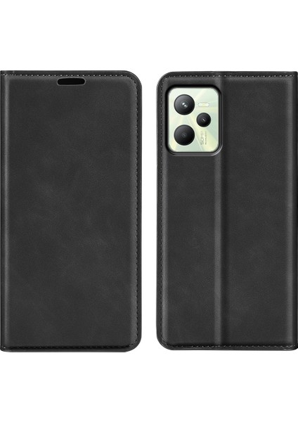 Oppo Realme C35 Için Manyetik Emme Deri Kılıf (Yurt Dışından)