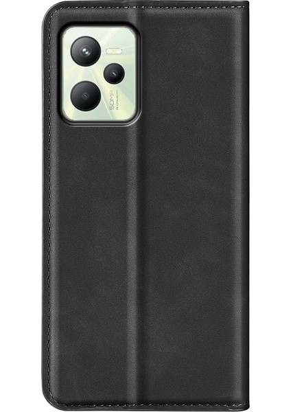 Oppo Realme C35 Için Manyetik Emme Deri Kılıf (Yurt Dışından) modelleri