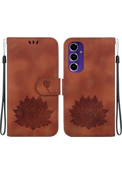 Samsung Galaxy S24 Fe 5g Için Lotus Kabartmalı Pu Kılıf (Yurt Dışından)