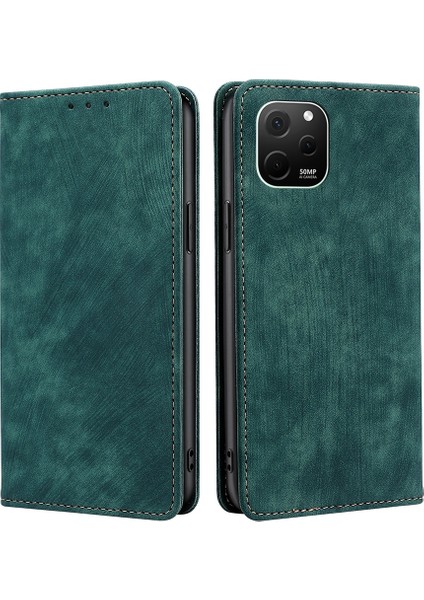 Huawei Nova Y61 Için Manyetik Deri Telefon Kılıfı (Yurt Dışından)