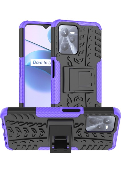 Oppo Realme C35 Için Lastik Dokusu Tpu + Pc Kılıfı (Yurt Dışından)