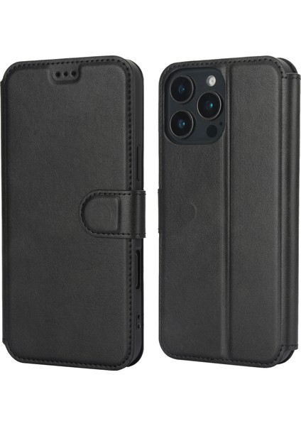 iPhone 16 Pro Için Darbeye Dayanıklı Pu + Tpu Kılıf (Yurt Dışından)