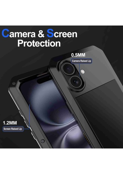 iPhone 16 Için Üçlü Dayanıklı Metal Telefon Kılıfı (Yurt Dışından) indirimleri