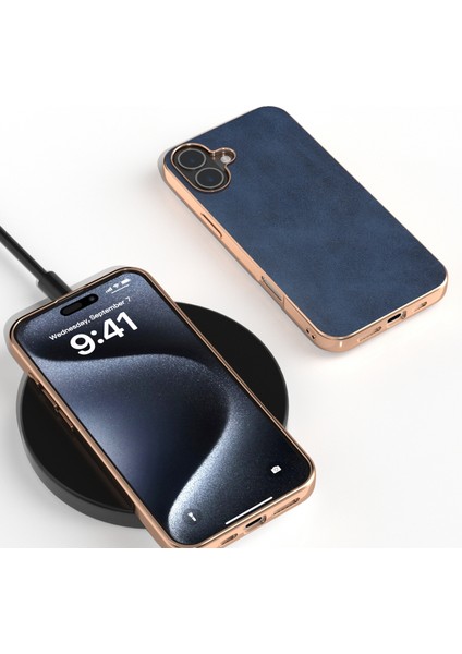 iPhone 16 Plus Için Sığır Derisi Dokulu Pu Kılıf (Yurt Dışından) modelleri