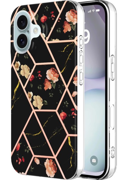 iPhone 16 Için Mermer Imd Tpu Telefon Kılıfı (Yurt Dışından)