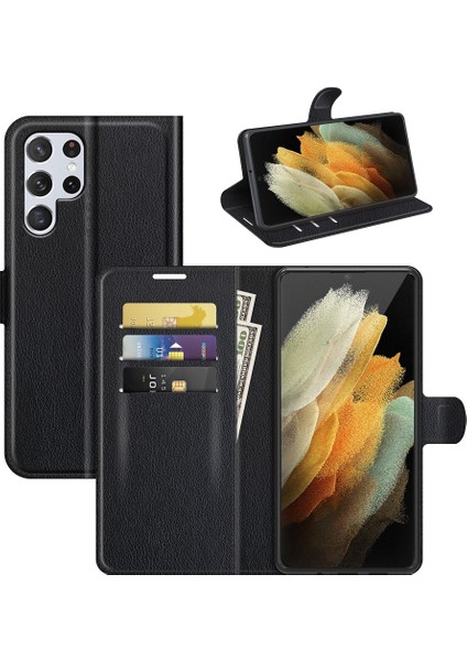 Samsung Galaxy S22 Ultra 5g Litchi Texture Flip Pu Kılıf Için (Yurt Dışından)
