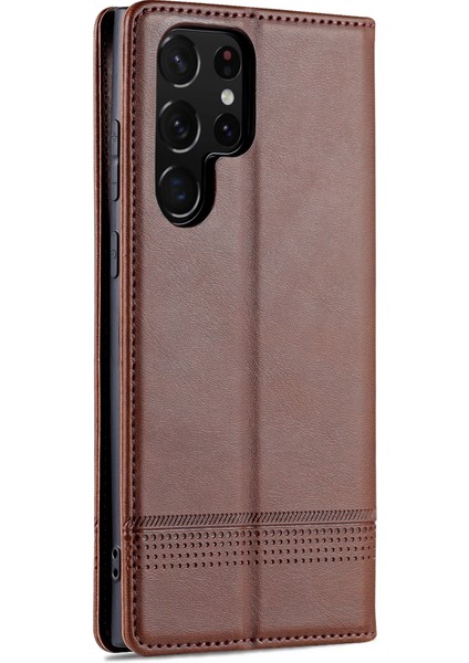 Samsung Galaxy S22 Ultra 5g Için Azns Buzağı Dokulu Pu Kılıf (Yurt Dışından) modelleri