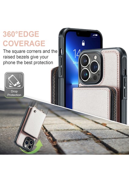 iPhone 13 Pro Max Için C22 Çift Ipli Cüzdan Telefon Kılıfı (Yurt Dışından) modelleri