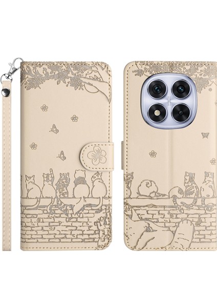 Redmi Note 14 Pro 5g Için Kedi Desenli Pu Kılıf (Yurt Dışından)