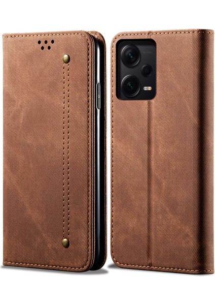 Xiaomi Redmi Note 12 Pro+ Çin Için Denim Doku Kılıfı (Yurt Dışından)